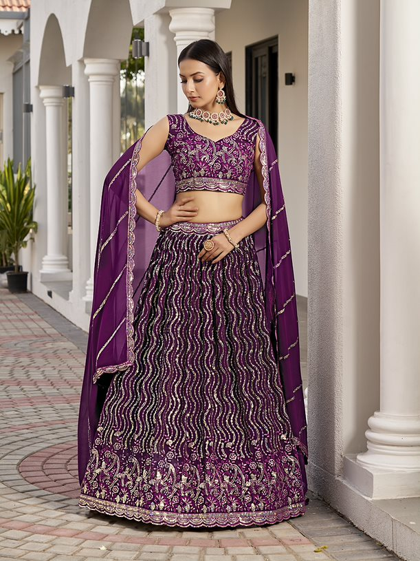 SS 156 Party Wear Designer Georgette Lehenga Choli Exporters In India